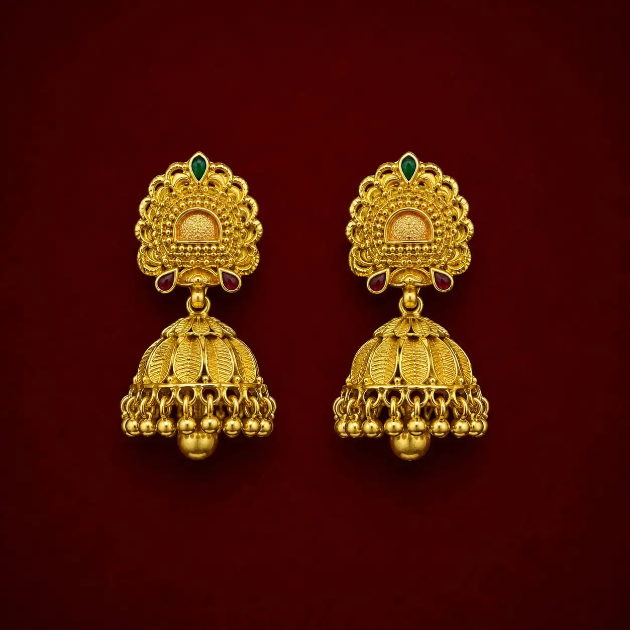 Traditional Gold Jhumka Earrings