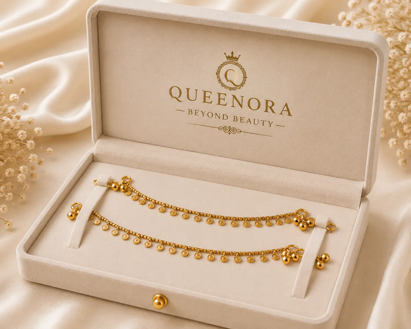 Golden Coin Charm Traditional Payal - Image 2
