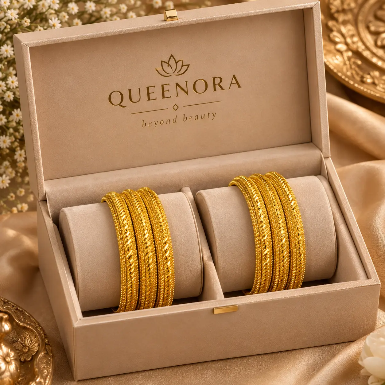 Rajsi Gold-Tone Bangles Set for Women | Traditional Indian Jewellery - Image 2